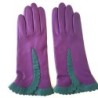 Gants en Cuir d'Agneau Améthyste Vert Cassia Doublés Soie.