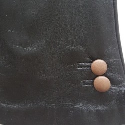 Gants en Cuir d'Agneau Noir Sable Clémentine Doublure en Soie.