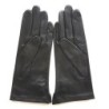 Gants en Cuir d'Agneau Noir Sable Clémentine Doublure en Soie.