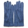 Gants en Cuir de Pécari Bleu Patt Non Doublés.