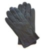 Gants en Cuir d'Agneau Gris Foncé Améthyste Georges Doublure Soie.