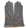 Gants en Cuir dAgneau Gris, Rouge Hiver Doublés Cachemire.