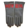 Gants en Cuir dAgneau Gris, Rouge Hiver Doublés Cachemire.