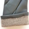 Gants en Cuir dAgneau Gris, Rouge Hiver Doublés Cachemire.