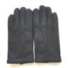 Gants en Cuir de Pécari Noir Paul Doublure Cachemire.