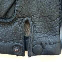 Gants en Cuir de Pécari Noir Paul Doublure Cachemire.
