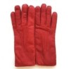 Gants en Cuir de Pécari Rouge Léonie Doublure en Alpaga.