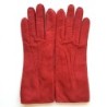 Gants en Cuir de Pécari Rouge Léonie Non Doublés.