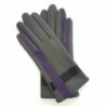 Gants Cuir d'Agneau Charcoal Noir Améthyste Géométria Doublés soie.