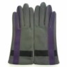 Gants Cuir d'Agneau Charcoal Noir Améthyste Géométria Doublés soie.