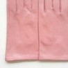 Gants en Cuir d'Agneau Rose Capucine Doublure Soie.