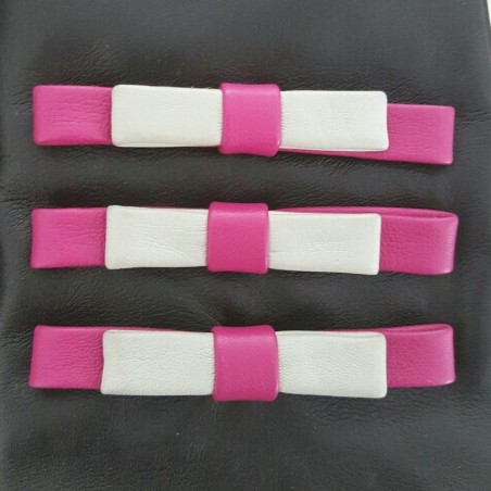Gants en Cuir d'Agneau Noir Hot Pink Gris Ombeline Doublés Soie.