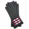 Gants en Cuir d'Agneau Noir Hot Pink Gris Ombeline Doublés Soie.