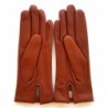 Gants en Cuir d'Agneau Cognac Capucine Doublés Cachemire.