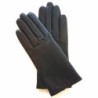 Gants en Cuir d'Agneau Noir Capucine Doublé Cachemire.