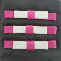 Gants en Cuir d'Agneau Noir Hot Pink Gris Ombeline Doublés Soie.