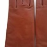 Gants en Cuir d'Agneau Chesnut Capucine Doublés Soie..