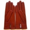 Gants en Cuir d'Agneau Chesnut Capucine Doublés Soie..