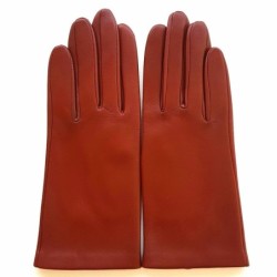 Gants en Cuir d'Agneau Chesnut Capucine Doublés Cachemire.