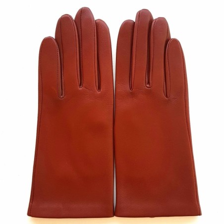 Gants en Cuir d'Agneau Chesnut Capucine Doublés Cachemire.