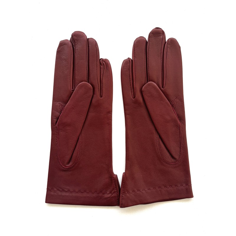 Gants en Cuir d'Agneau Bordeaux Thérèse Doublés Cachemire.