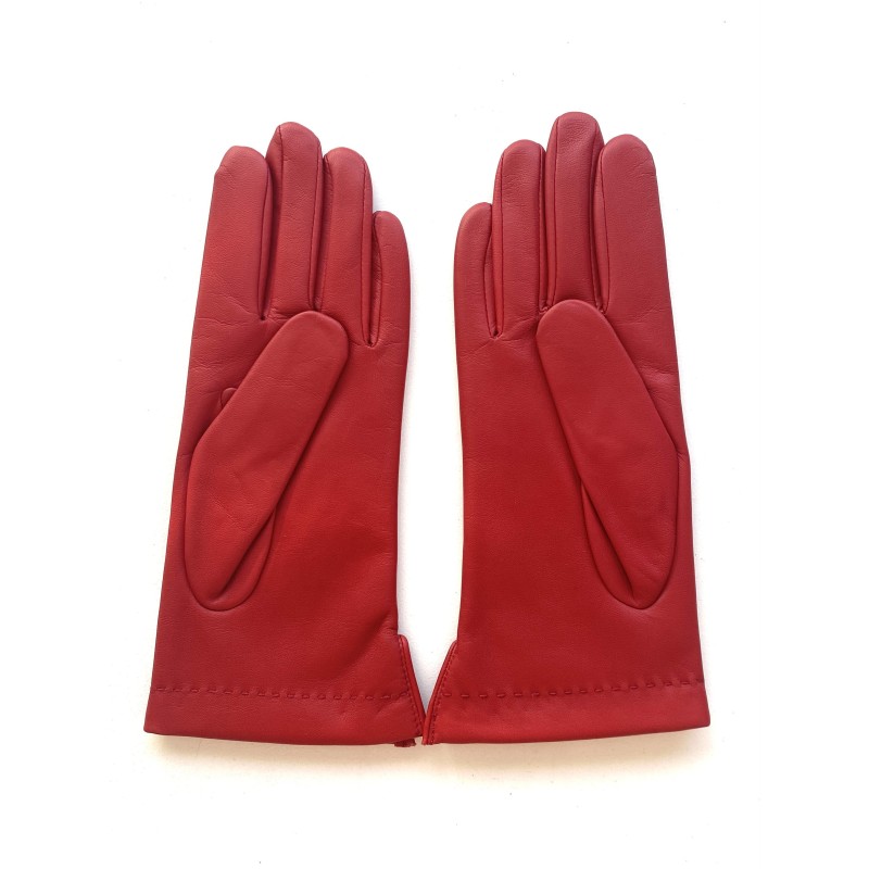 Gants en Cuir d'Agneau Rouge Thérèse Doublure Cachemire.
