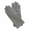 Gants en Cuir d'Agneau Gris Capucine Doublés Soie.