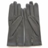 Gants en Cuir d'Agneau Gris Capucine Doublés Soie.
