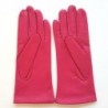 Gants en Cuir d'Agneau Orchidée Adeline Doublés Soie.