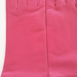 Gants en Cuir d'Agneau Orchidée Adeline Doublés Soie.