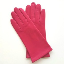 Gants en Cuir d'Agneau Orchidée Adeline Doublés Soie.