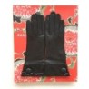 Gants en Cuir d'Agneau, Cuir Vernis Noir Twigy Doublés Soie.