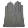 Gants en Cuir d'Agneau Charcoal Luciole Points Doublés Soie.
