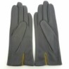 Gants en Cuir d'Agneau Charcoal Luciole Points Doublés Soie.