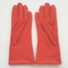 Gants en Cuir d'Agneau Capucine Kaki Athéna Doublés Soie.