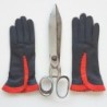 Gants en Cuir d'Agneau Noir Capucine Cassia Doublés Soie.