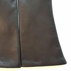 Gants en Cuir d'Agneau Noir Coline Doublés Soie.