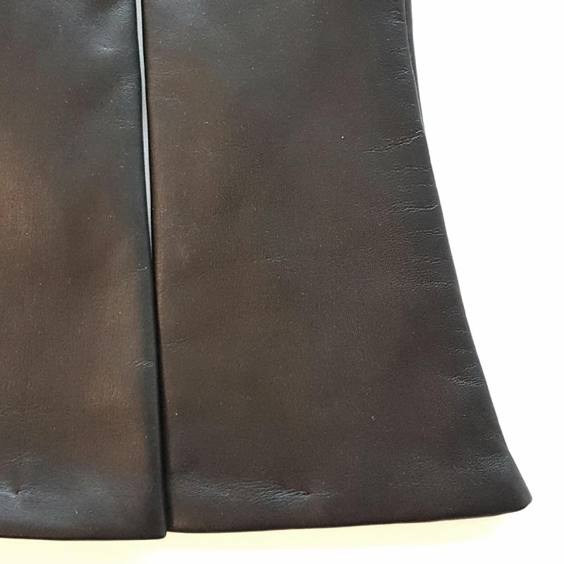 Gants en Cuir d'Agneau Noir Coline Doublés Soie.