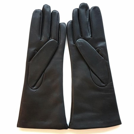 Gants en Cuir d'Agneau Noir Coline Doublés Cachemire.