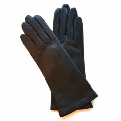 Gants en Cuir d'Agneau Noir Coline Doublés Cachemire.