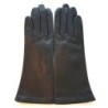 Gants en Cuir d'Agneau Noir Coline Doublés Cachemire.