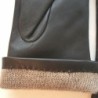 Gants en Cuir d'Agneau Noir Coline Doublés Cachemire.