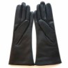 Gants en Cuir d'Agneau Noir Coline Doublés Cachemire.
