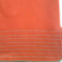 Gants en Cuir d'Agneau Orange et Clay Fénelon Doublés Soie.