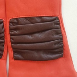 Gants en Cuir d'Agneau Capucine Bordeaux Setsu Doublés Soie.