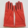 Gants en Cuir d'Agneau Capucine Bordeaux Setsu Doublés Soie.