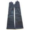Gants en Cuir d'Agneau Bleu Marine Rose Shizuyo Doublés Soie.