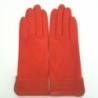 Gants en Cuir d'Agneau Orange et Clay Fénelon Doublés Soie.