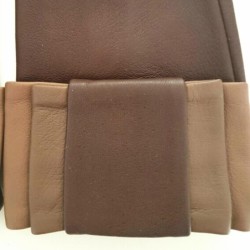 Gants en Cuir d'Agneau Marron et Sable "Ucara" Doublés Soie.