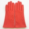 Gants en Cuir d'Agneau Capucine Rose Seren Doublés Soie.